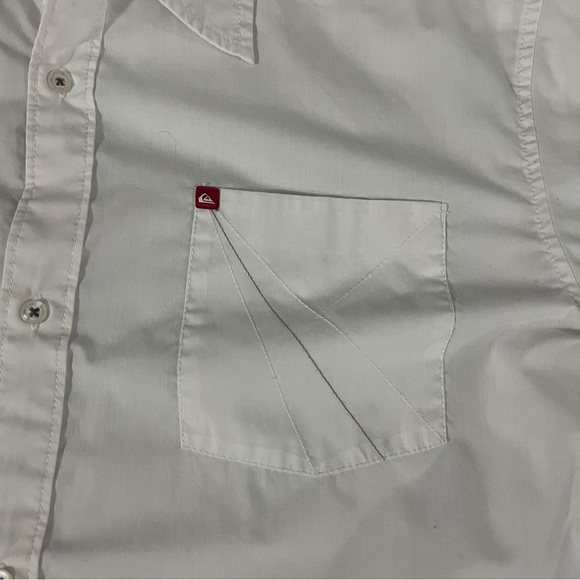 White Casual Button Down Shirt with Short Sleeves - Picture 3 of 8